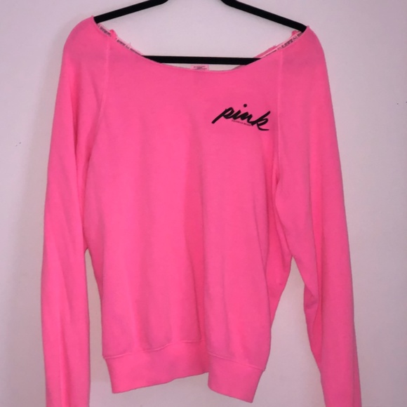 PINK Victoria's Secret Off the Shoulder Sweatshirt - Picture 1 of 1